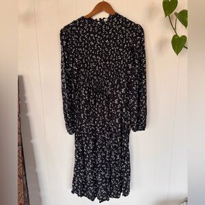 a new day Black and White Floral Long Sleeve Dress